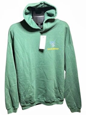 Zach Bryan Graphic Hoodie Green NWT